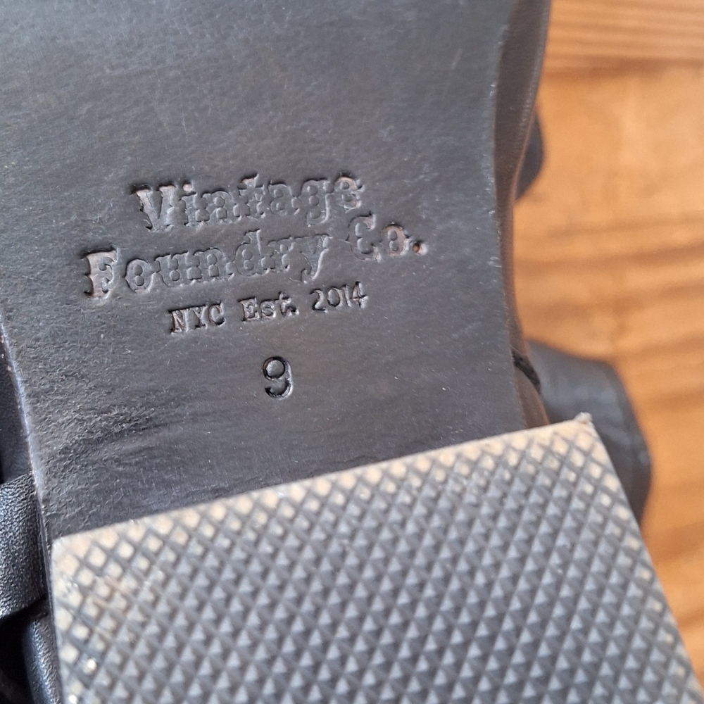 Vintage Foundry Black Leather Harness Boots Size 9 - Picture 7 of 8